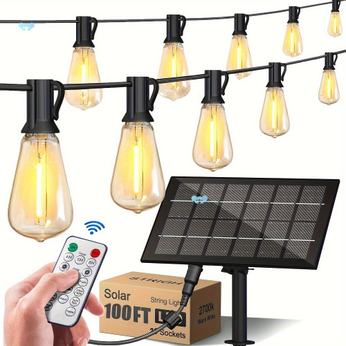 105FT/75FT/40FT Solar Power String Lights 30+2 Bulbs