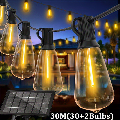 105FT/75FT/40FT Solar Power String Lights 30+2 Bulbs