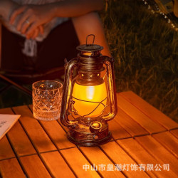 露營燈野營燈復古馬燈氛圍燈手提燈帳篷燈充電煤油燈太陽能戶外燈