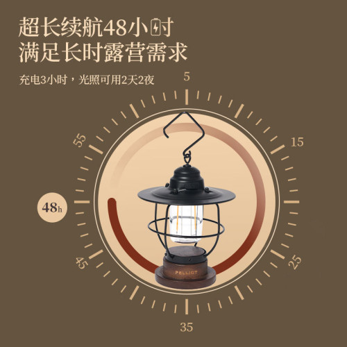 伯希和營地燈led鎢絲掛式復古露營燈可充電應急照明燈帳篷氛圍燈