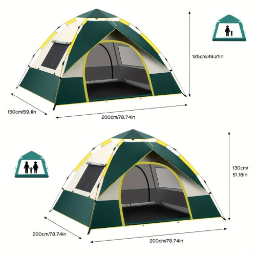 Double Door Double Window OutsIDe Folding Portable Camping