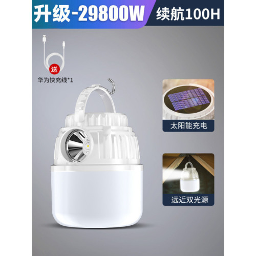 太陽能露營燈夜市擺攤照明停電應急燈充電超長續航戶外帳篷燈掛燈