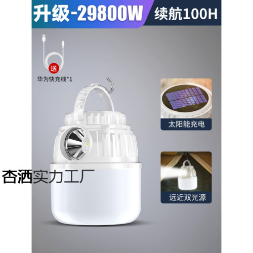 太陽能露營燈夜市擺攤照明停電應急燈充電超長續航戶外帳篷燈掛燈