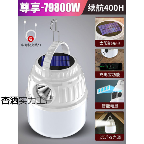 太陽能露營燈夜市擺攤照明停電應急燈充電超長續航戶外帳篷燈掛燈