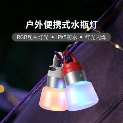 新款戶外露營燈多光源可攜式鑰匙釦掛鉤迷你小手電筒氛圍野營燈