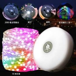 新款露營燈七彩串線燈照明手電筒LED磁吸充電戶外氛圍野營帳篷燈