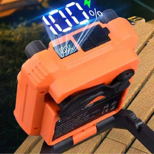 多功能工作燈手搖髮電露營燈 可快充大容量野營燈 帶液晶電量數顯