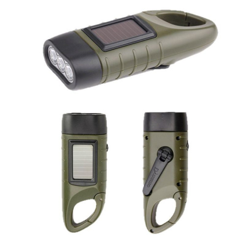 戶外手搖髮電手電筒太陽能充電多功能led家用照明燈露營用品