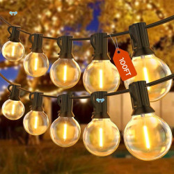 LED Outdoor String Lights 100FT Patio Light with 52