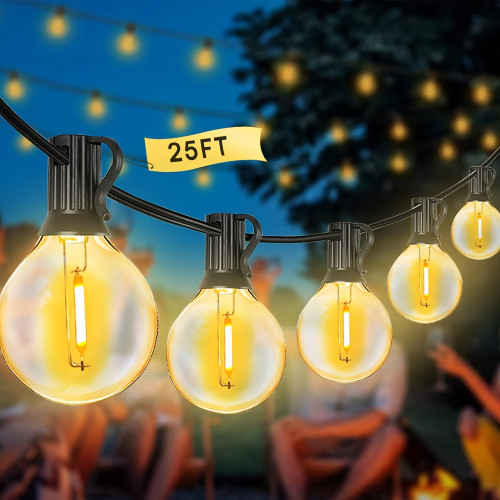 LED Outdoor String Lights 100FT Patio Light with 52