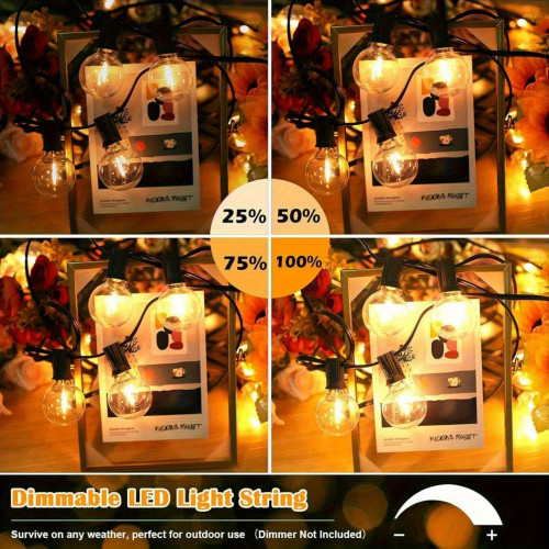 LED Outdoor String Lights 100FT Patio Light with 52