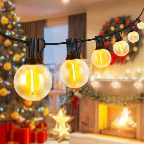 LED Outdoor String Lights 100FT Patio Light with 52