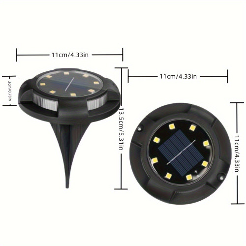 12PCS Solar LED Ground Lights, Blue Light Disc Lights for