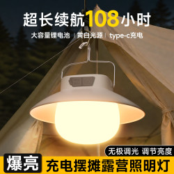 戶外露營燈超長續航充電應急照明燈超亮擺地攤野營天幕掛式帳篷燈