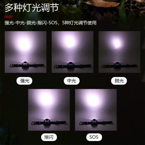 戶外戰術手腕燈led發光運動手錶夜光手電筒黑科技防水炫酷潮流燈