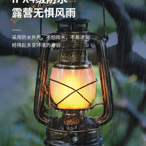 露營燈野營燈復古馬燈氛圍燈手提燈帳篷燈充電煤油燈太陽能戶外燈