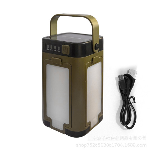 新款太陽能四葉露營燈USB充電戶外三光源LED野營帳篷氛圍燈