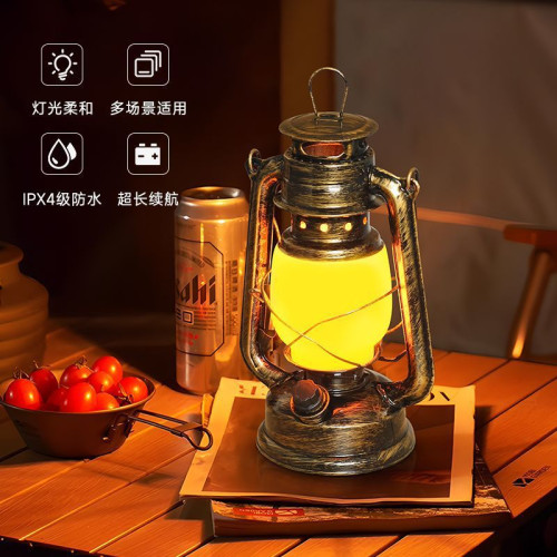 充電酒吧台燈復古露營燈裝飾桌燈戶外老式煤油燈馬燈劇本殺燈