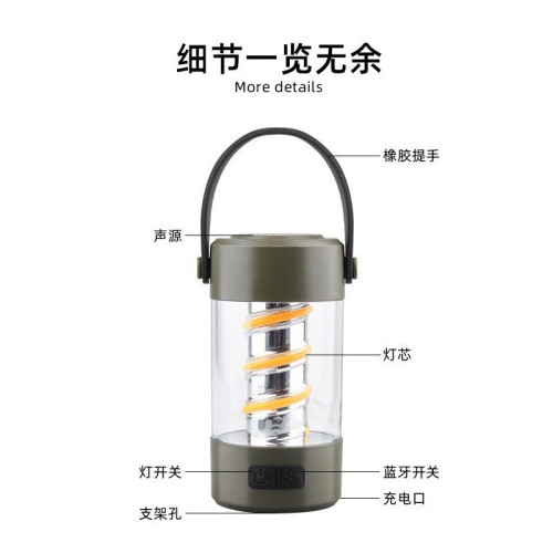 新款戶外露營燈充電藍牙音響燈帳篷野營燈多功能掛鉤燈