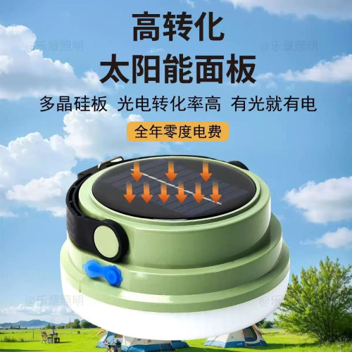 太陽能露營應急燈LED強光超長續航擺攤夜市車用警示手提燈