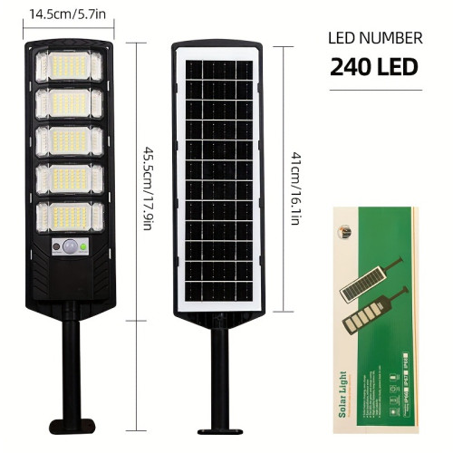 240 LED Solar Parking Lot Street Light (Dusk to Dawn),
