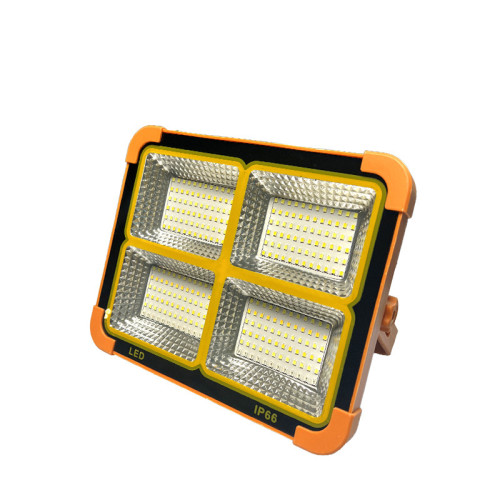 高配小黃燈太陽能充電投光燈露營應急燈行動電源地攤燈戶外手提燈