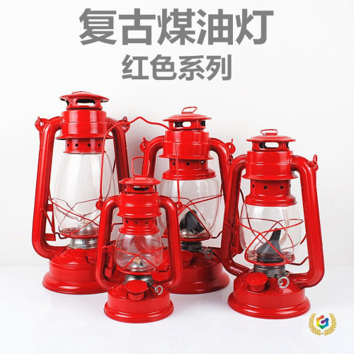 ✅紅色系列復古煤油燈馬燈桅燈手提馬燈戶外照明營地燈裝飾照明燈