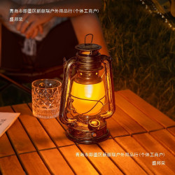 露營燈野營燈復古馬燈氛圍燈手提燈帳篷燈充電煤油燈太陽能戶外燈