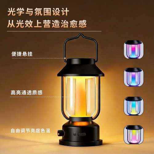 新款野營燈戶外露營燈帳篷燈手提馬燈禮品復古充電營地燈