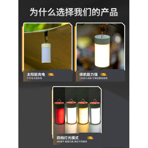 戶外露營燈長續航可攜式照明氛圍燈LED警示燈應急野營行動電源