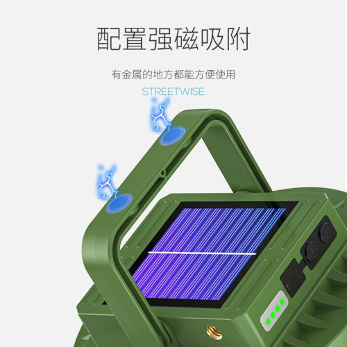 戶外露營燈微笑鯊新款太陽能充電夜市擺攤可攜式照明燈大容量續航