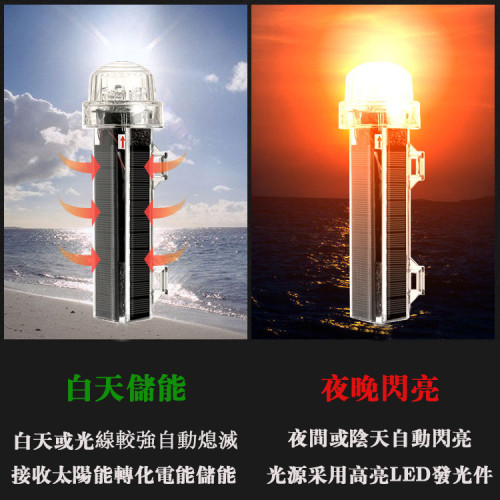 2025大板10珠3模式太陽能網標燈 船用信號燈 警示燈 漁網標記燈