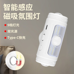 爆款人體感應過道燈壁燈磁吸應急燈氛圍小夜燈RGB七彩智能燈
