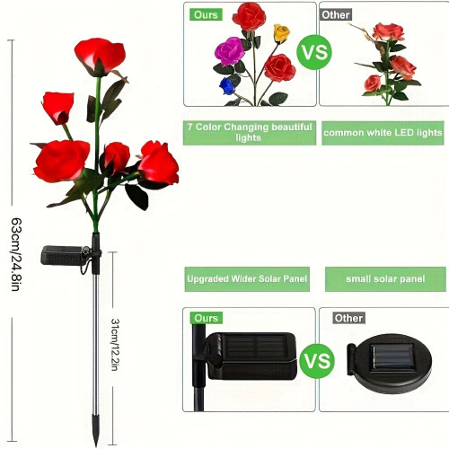 Solar Garden Lights Latest Version Outdoor Solar Lights, 7