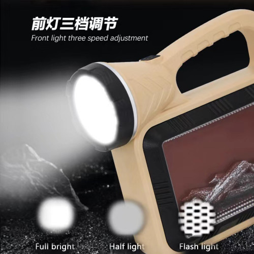 手電筒強光可充電太陽能探照燈超亮遠射大容量長續航家用戶外巡邏