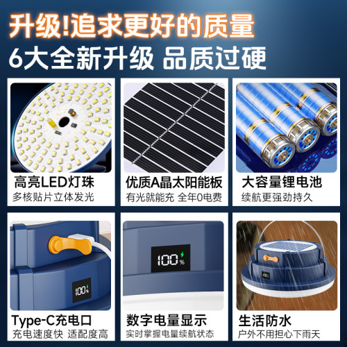 擺攤超亮led充電飛碟燈 戶外大容量充電燈夜市可攜式長續航露營燈