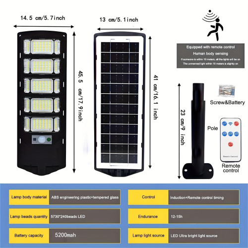 Solar Street Light, 504/240 LED Solar Lights , WIDe Angle