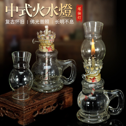 復古老式煤油燈用油老馬燈鄕村懷舊火水燈洋油燈長明燈玻璃馬燈