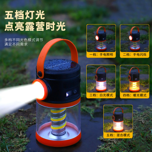 數字電量顯示太陽能驅蚊燈多功能家用行動電源應急太陽能露營燈