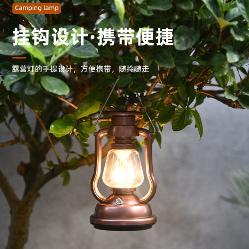 戶外露營燈LED野營燈馬燈氛圍燈營地燈手搖照明燈煤油燈可攜式燈