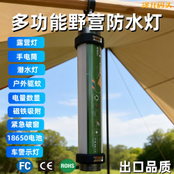 戶外露營燈超長續航強光多功能家用充電式潛水驅蚊磁吸汽修手電筒