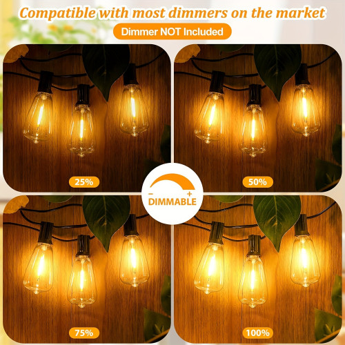 60FT 120FT 200FT LED Outdoor String Lights, Patio Lights