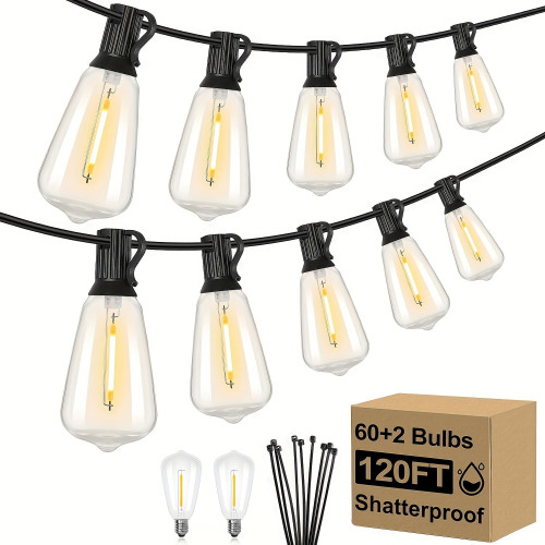 60FT 120FT 200FT LED Outdoor String Lights, Patio Lights