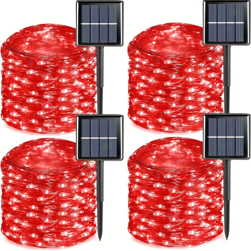 4 Pack Blue Solar Fairy Lights, Each 39FT 120 LED Solar 4 Pack Blue Solar Fairy Lights, Each 39FT 120 LED Solar