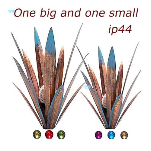 2PCS Metal Agave Solar Lawn Lights, Plant Home Decoration, 2PCS Metal Agave Solar Lawn Lights, Plant Home Decoration,