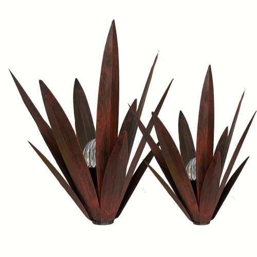 2PCS Metal Agave Solar Lawn Lights, Plant Home Decoration, 2PCS Metal Agave Solar Lawn Lights, Plant Home Decoration,