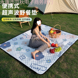 新款野餐墊加厚防水防潮墊戶外露營可攜式野餐地墊春遊草坪坐墊