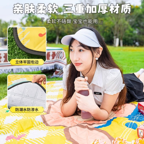 原古人野餐墊防潮墊加厚戶外露營地墊可攜式可折疊野外草坪防水墊子