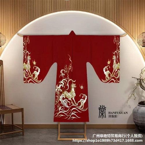 中式漢服展示架和服衣帽落地架禪意衣紋掛衣架唐裝仿古T字架鐵