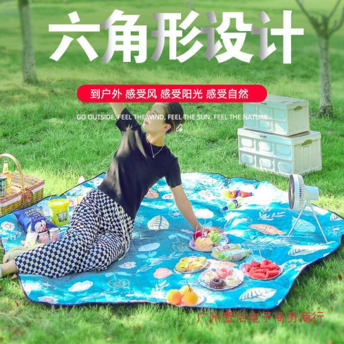 戶外六邊形露營 野外新款隔涼隔熱地墊超音波野餐六角帳篷防潮墊